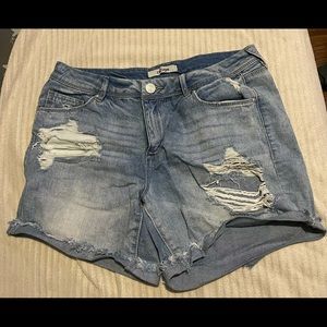 Size 8 Midi Distressed Jean Shorts